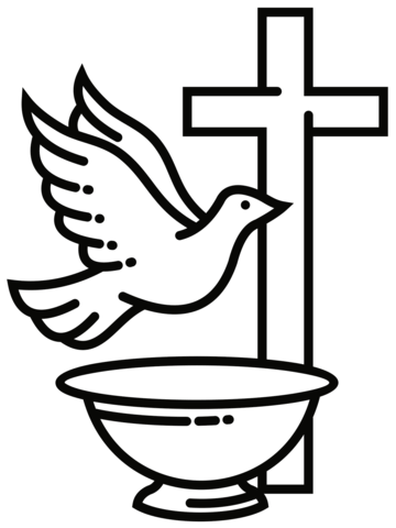 Catholic Baptism Coloring Page